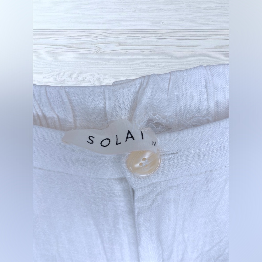 SOLAI Women’s Effortless Flowy Linen Boho Breezy Palazzo Pants - Picture 6 of 9